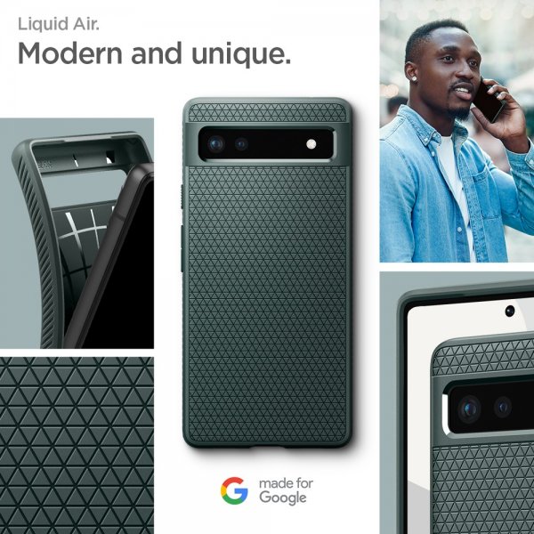 Spigen Google Pixel 6a Cover Liquid Air Midnight Green