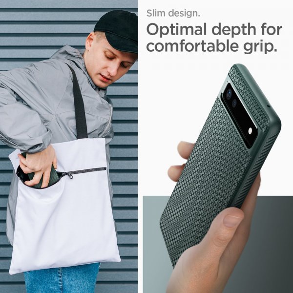 Spigen Google Pixel 6a Cover Liquid Air Midnight Green