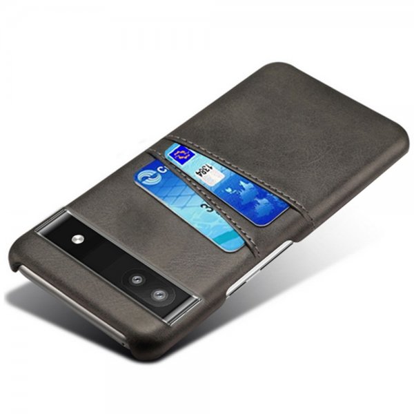 Google Pixel 6a Cover med to Kortlommer Sort