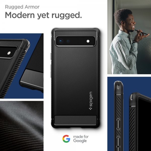 Spigen Google Pixel 6a Cover Rugged Armor Mat Sort