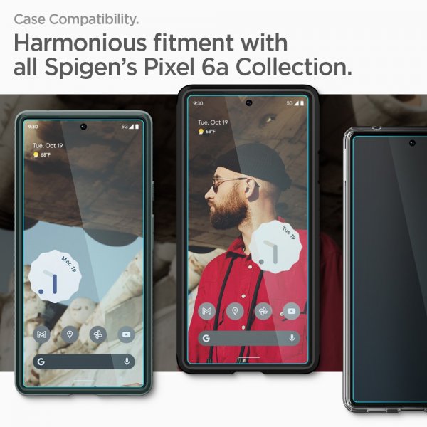 Spigen Google Pixel 6a Skærmbeskyttelse GLAS.tR ALIGNmaster 2-pak