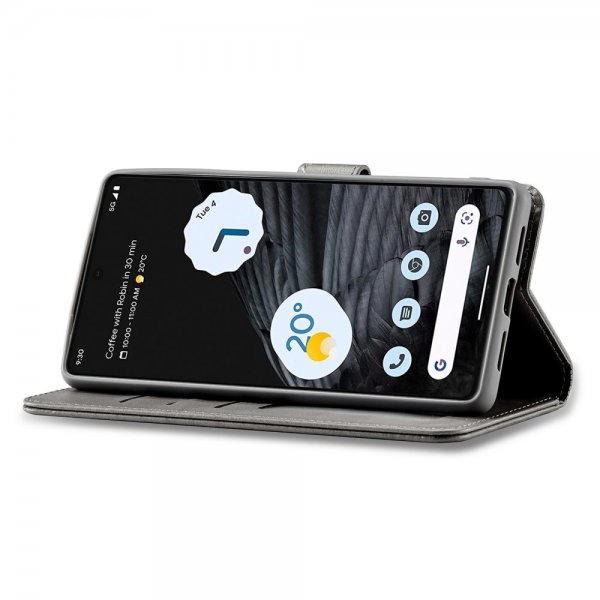 Lc.Imeeke Google Pixel 7 Pro Cover med Kortlomme og Standfunktion Grå