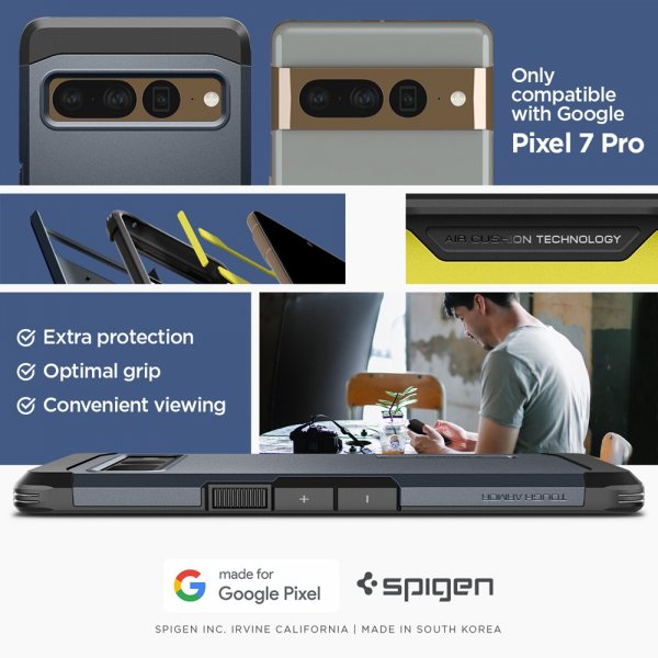 Spigen Google Pixel 7 Pro Cover Tough Armor Metal Slate
