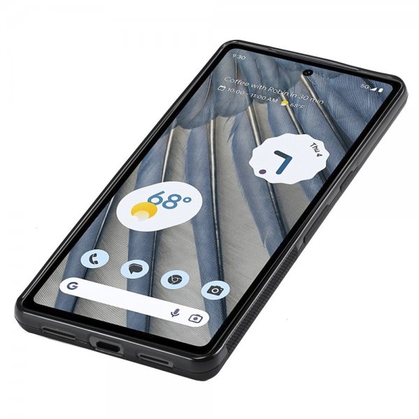 Lc.Imeeke Google Pixel 7 Cover Kulfibertekstur Rød Stribe Sort
