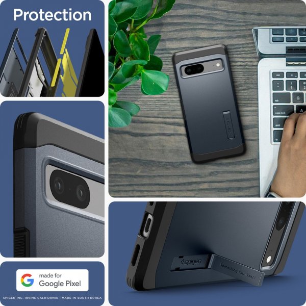 Spigen Google Pixel 7 Cover Tough Armor Metal Slate
