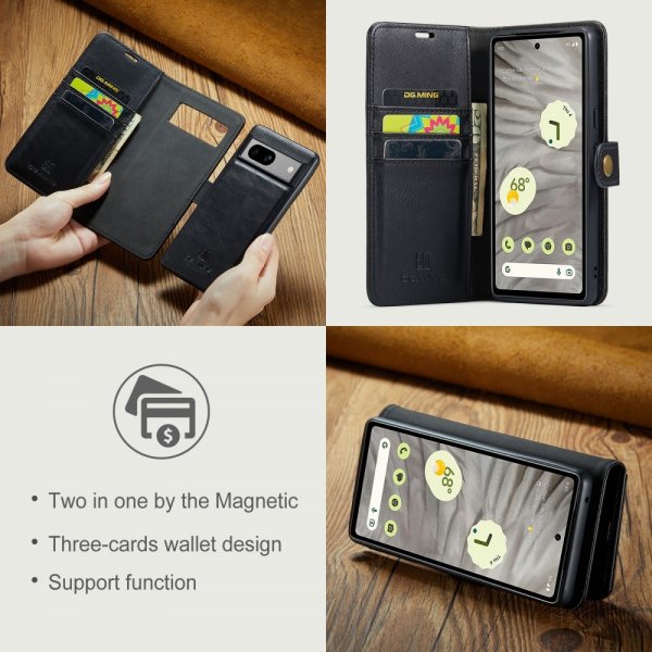 Dg.Ming Google Pixel 7a Cover med Aftageligt Cover Sort