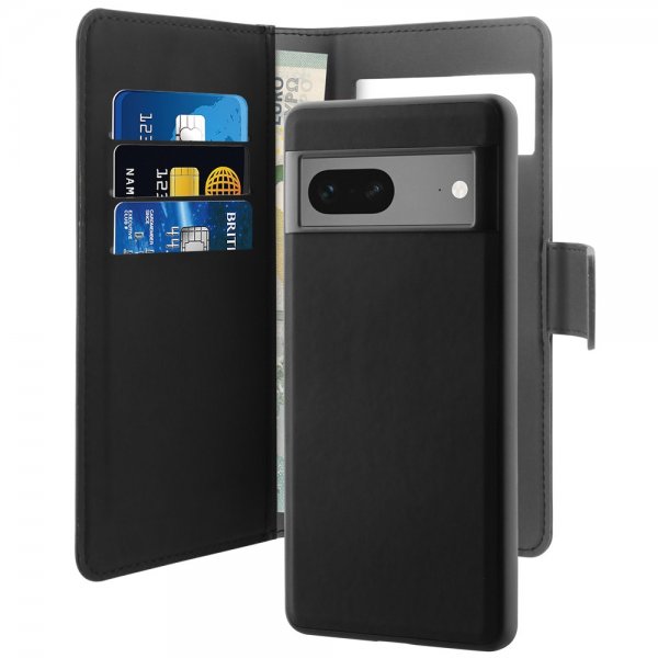 Puro Google Pixel 7a Cover Wallet Detachable 2 i 1 Sort
