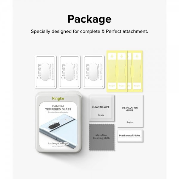 Ringke Google Pixel 7a Kamerabeskytter Camera Protector Glass 3-pak
