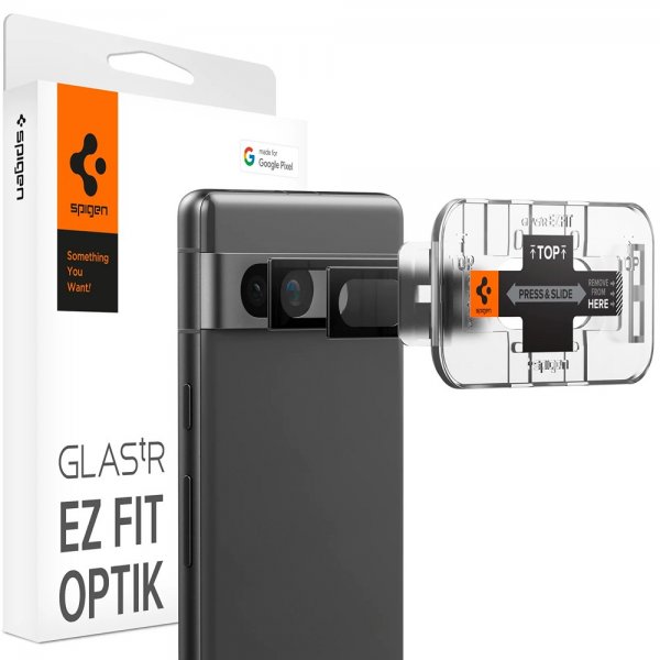 Spigen Google Pixel 7a Kamerabeskytter Glas.tR EZ Fit Optik 2-pak Sort