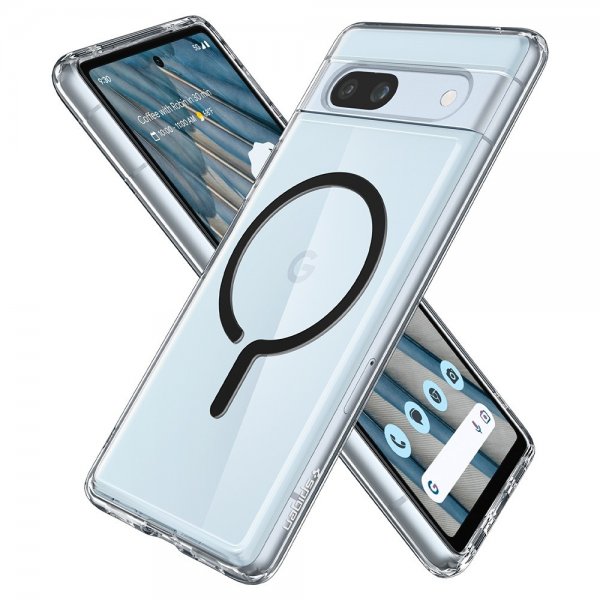 Spigen Google Pixel 7a Cover Ultra Hybrid OneTap Metal Ring MagFit Sort