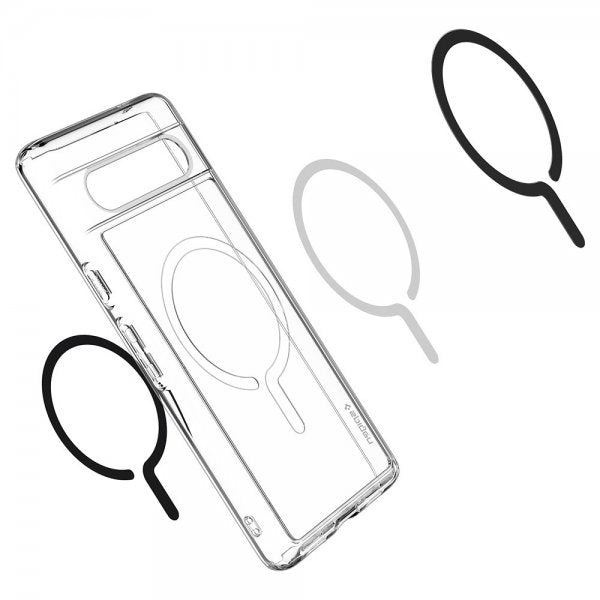 Spigen Google Pixel 7a Cover Ultra Hybrid OneTap Metal Ring MagFit Sort