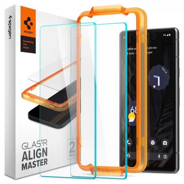Spigen Google Pixel 7a Skærmbeskyttelse GLAS.tR ALIGNmaster 2-pak