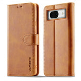 Lc.Imeeke Google Pixel 8 Cover med Kortrum Stativfunktion Lysebrun