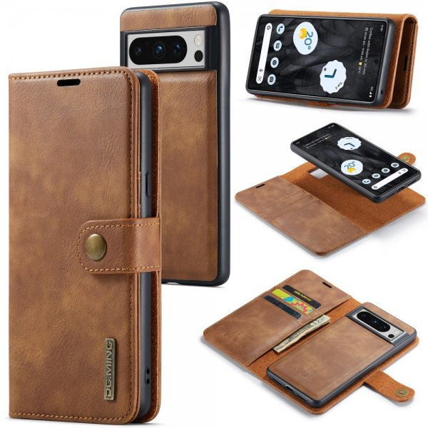 Dg.Ming Google Pixel 8 Pro Cover med Aftageligt Cover Brun