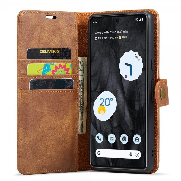 Dg.Ming Google Pixel 8 Pro Cover med Aftageligt Cover Brun