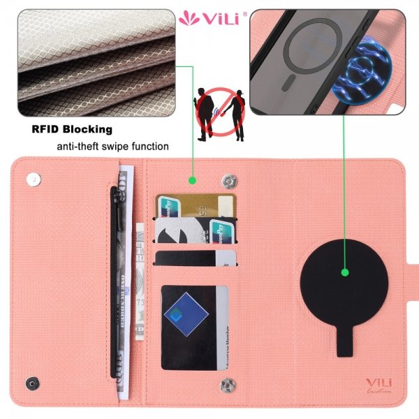 VILI Google Pixel 8 Pro Etui med aftageligt Cover GHB Series MagSafe Rosa
