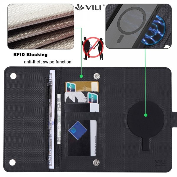 VILI Google Pixel 8 Pro Cover med Aftageligt Cover GHB Series MagSafe Sort