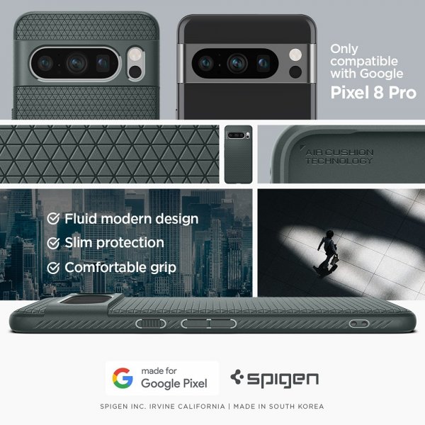 Spigen Google Pixel 8 Pro Cover Liquid Air Abyss Green
