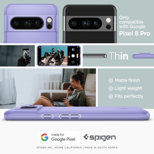 Spigen Google Pixel 8 Pro Cover Thin Fit Awesome Violet