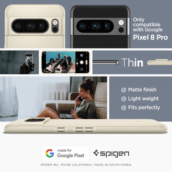 Spigen Google Pixel 8 Pro Cover Thin Fit Mute Beige