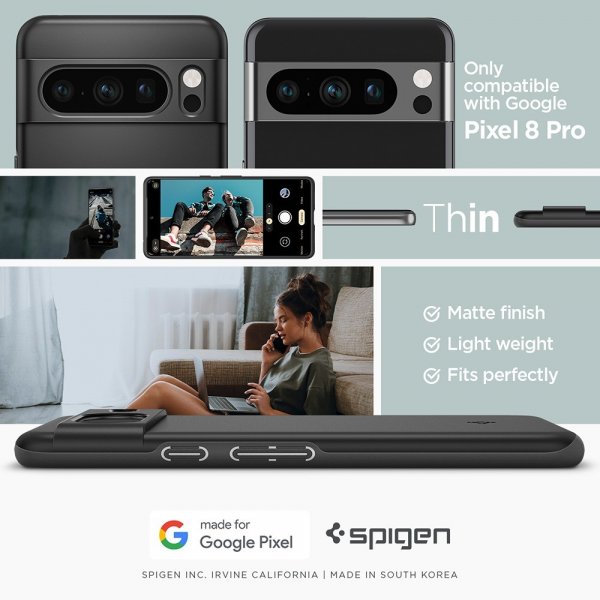 Spigen Google Pixel 8 Pro Cover Thin Fit Sort