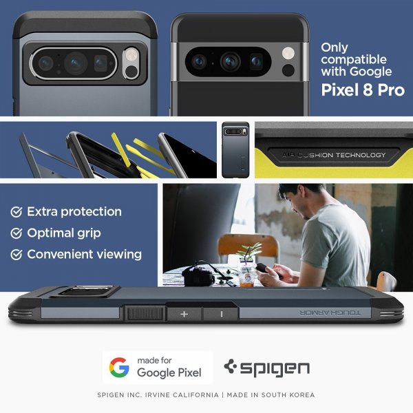 Spigen Google Pixel 8 Pro Cover Tough Armor Metal Slate