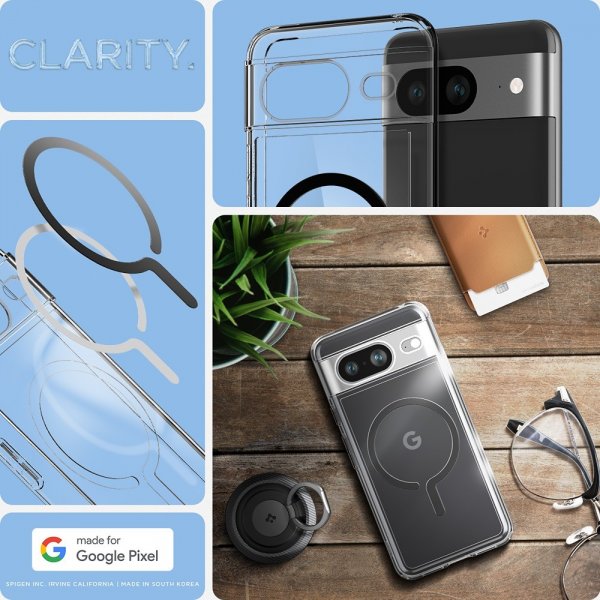 Spigen Google Pixel 8 Cover Ultra Hybrid OneTap Ring MagFit Sort