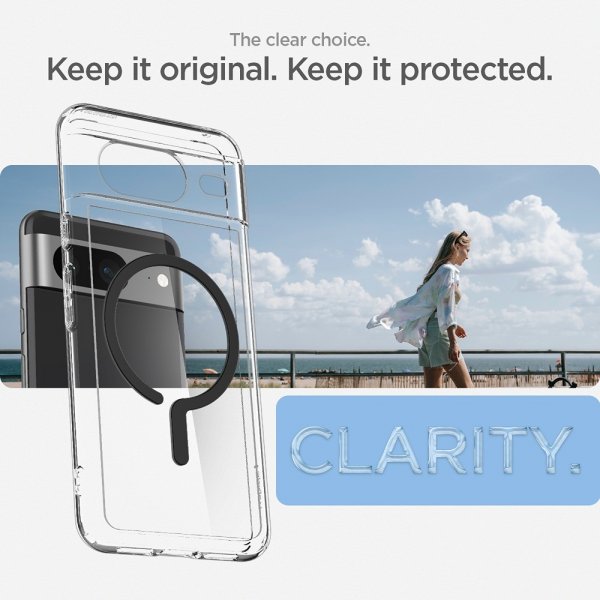 Spigen Google Pixel 8 Cover Ultra Hybrid OneTap Ring MagFit Sort