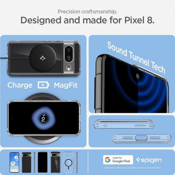 Spigen Google Pixel 8 Cover Ultra Hybrid OneTap Ring MagFit Sort