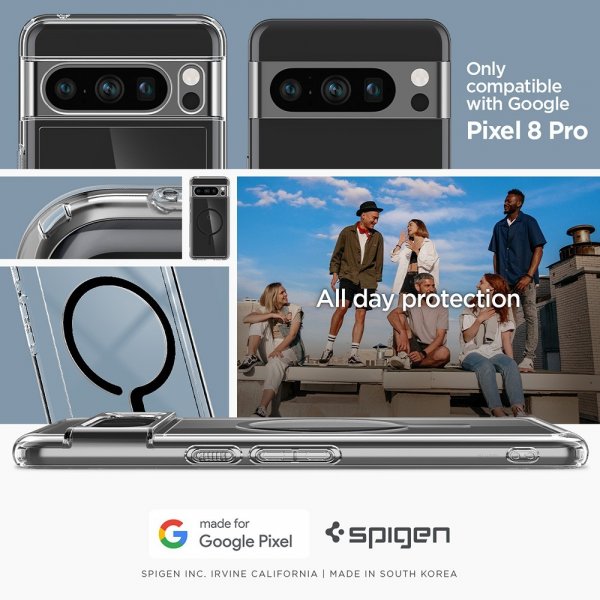 Spigen Google Pixel 8 Pro Cover Ultra Hybrid OneTap Ring MagFit Sort