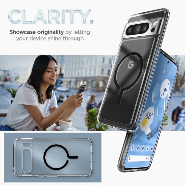 Spigen Google Pixel 8 Pro Cover Ultra Hybrid OneTap Ring MagFit Sort