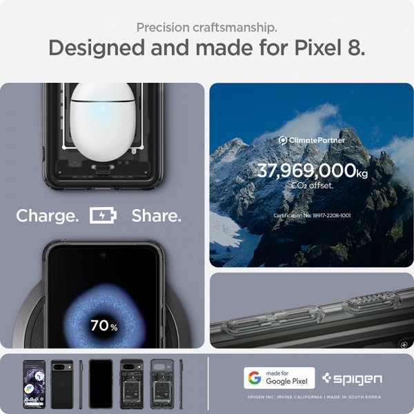 Spigen Google Pixel 8 Cover Ultra Hybrid Zero One Sort