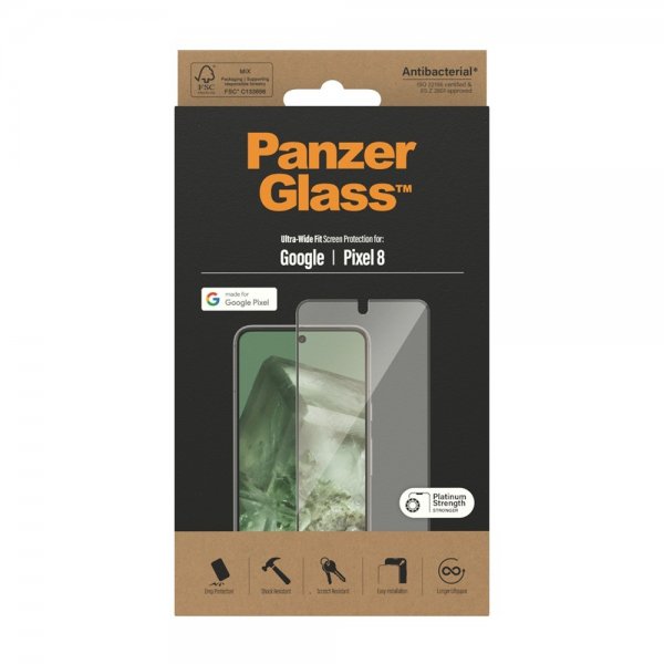 PanzerGlass Google Pixel 8 Skærmbeskyttelse Ultra-Wide Fit