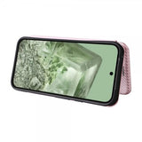 Google Pixel 8a Cover Kulfibertekstur Rosaguld