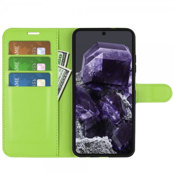 Google Pixel 8a Cover Litchi Grøn