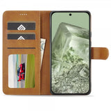 Lc.Imeeke Google Pixel 8a Cover med Kortplads Kickstand Funktion Brun