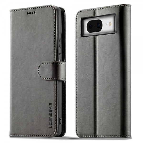 Lc.Imeeke Google Pixel 8a Cover med Kortlomme og Standfunktion Grå