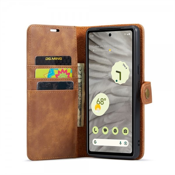 Dg.Ming Google Pixel 8a Cover med Aftageligt Cover Brun