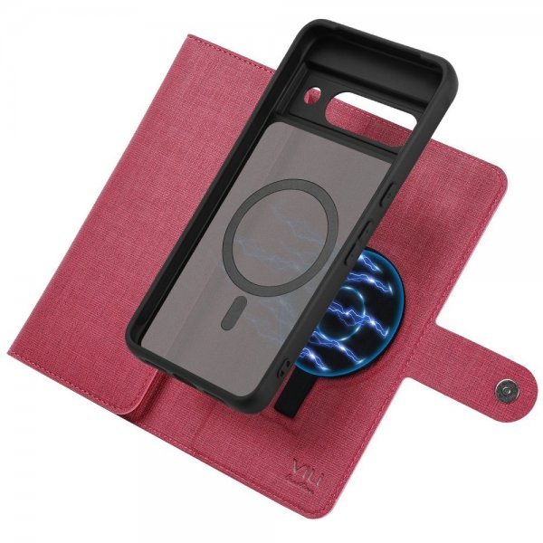 VILI Google Pixel 8a Cover med Aftageligt Cover GMA Series MagSafe Magenta