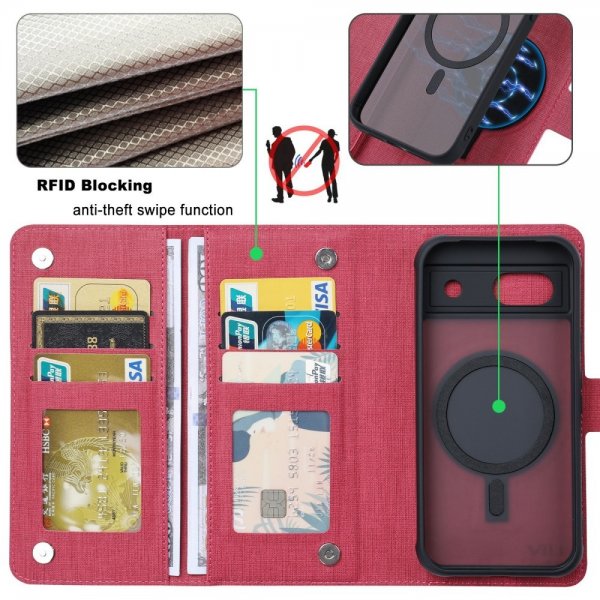 VILI Google Pixel 8a Cover med Aftageligt Cover GMA Series MagSafe Magenta