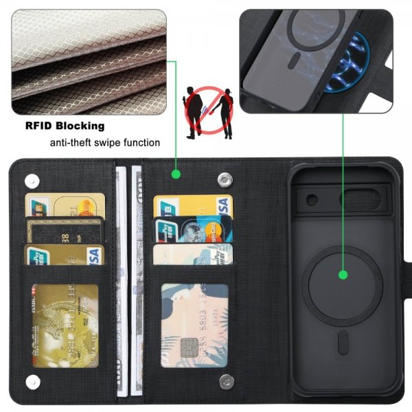 VILI Google Pixel 8a Cover med Aftageligt Cover GMA Series MagSafe Sort