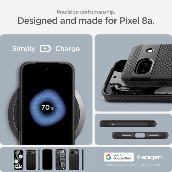 Spigen Google Pixel 8a Cover Liquid Air Matte Black