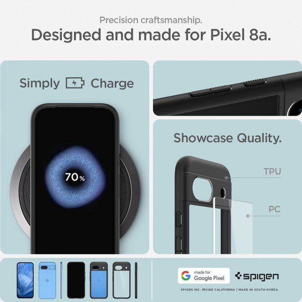 Spigen Google Pixel 8a Cover Ultra Hybrid Matteret Sort