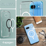Spigen Google Pixel 8a Cover Ultra Hybrid Metal Ring MagFit Hvid