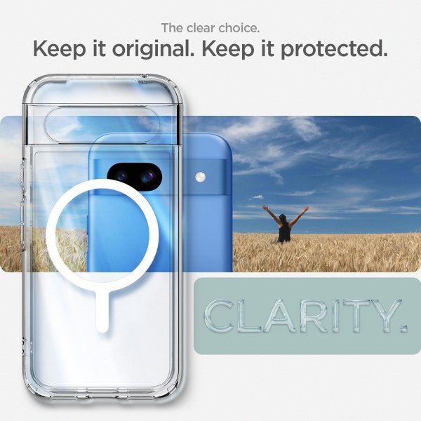 Spigen Google Pixel 8a Cover Ultra Hybrid Metal Ring MagFit Hvid