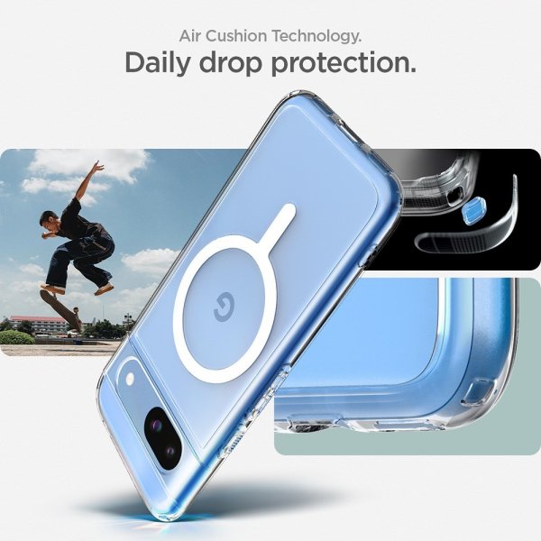Spigen Google Pixel 8a Cover Ultra Hybrid Metal Ring MagFit Hvid