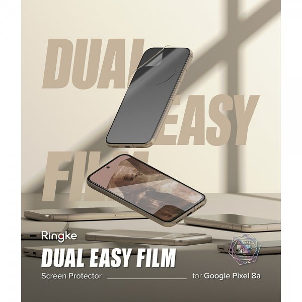Ringke Google Pixel 8a Skærmbeskyttelse Dual Easy Film 2-pak