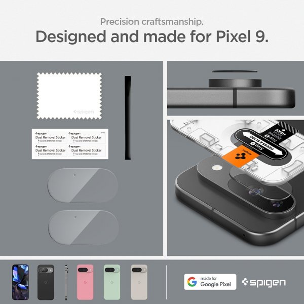 Spigen Google Pixel 9 Kamerabeskyttelsesglas Glas.tR EZ Fit Optik 2-pak