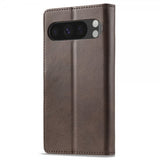 Lc.Imeeke Google Pixel 9/Pixel 9 Pro Etui med Kortlomme Stativfunktion Mørkebrun