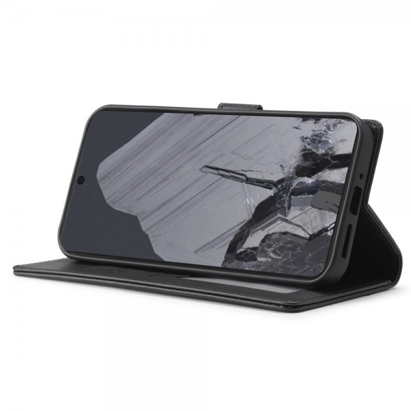 Lc.Imeeke Google Pixel 9/Pixel 9 Pro Etui med Kortrum Stativfunktion Sort